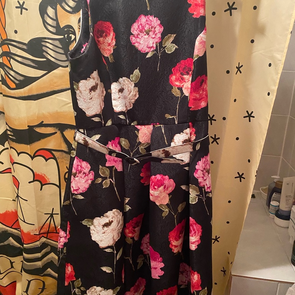 Gabby Skye Black Floral Midi Dress so pretty, feminine and girly